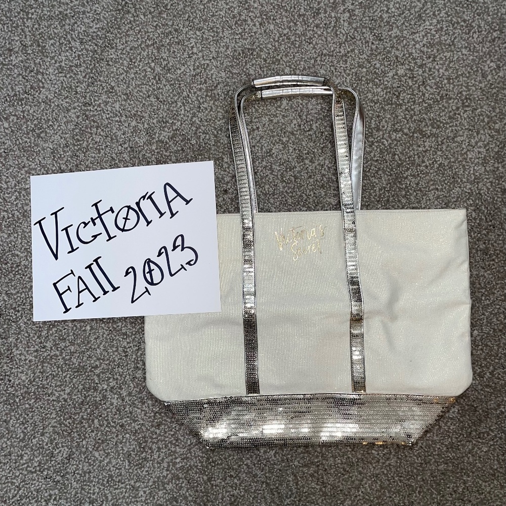 VICTORIA'S SECRET GOLD SEQUIN TOTE BAG